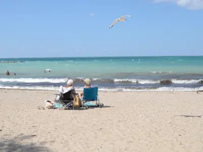 Cove Beach Goderich, Crystal Clear Water and Seagulls